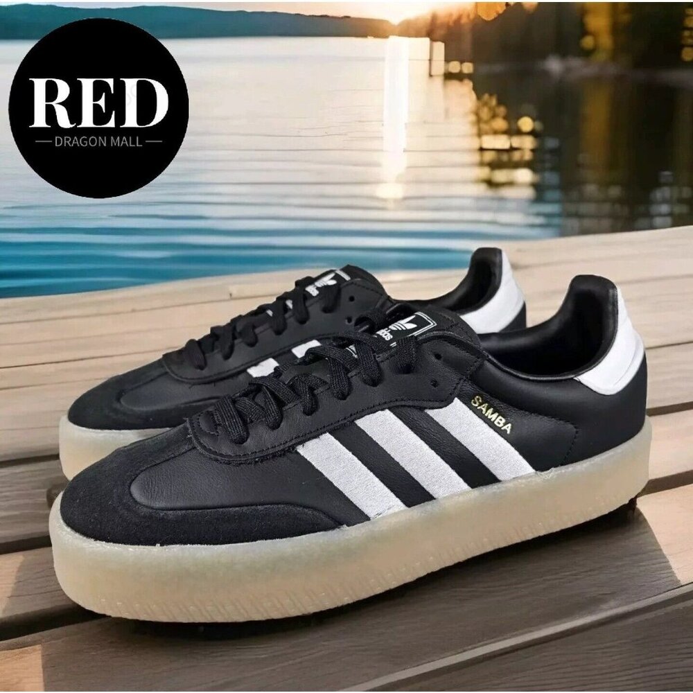 Adidas Sambae OG Leather Shoes Black/Gum Sole ID0436 - Women's Size 10